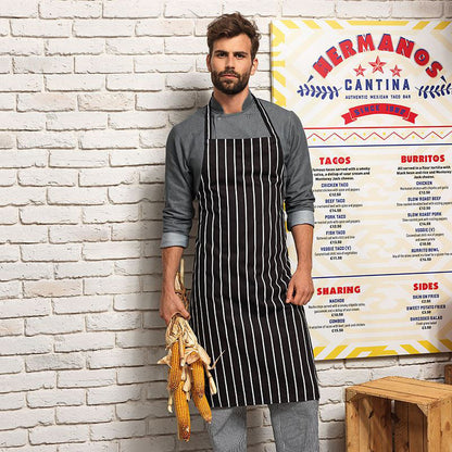 Navy-White - Back - Premier Ladies-Womens Stripe Apron - Workwear (Butchers Style)