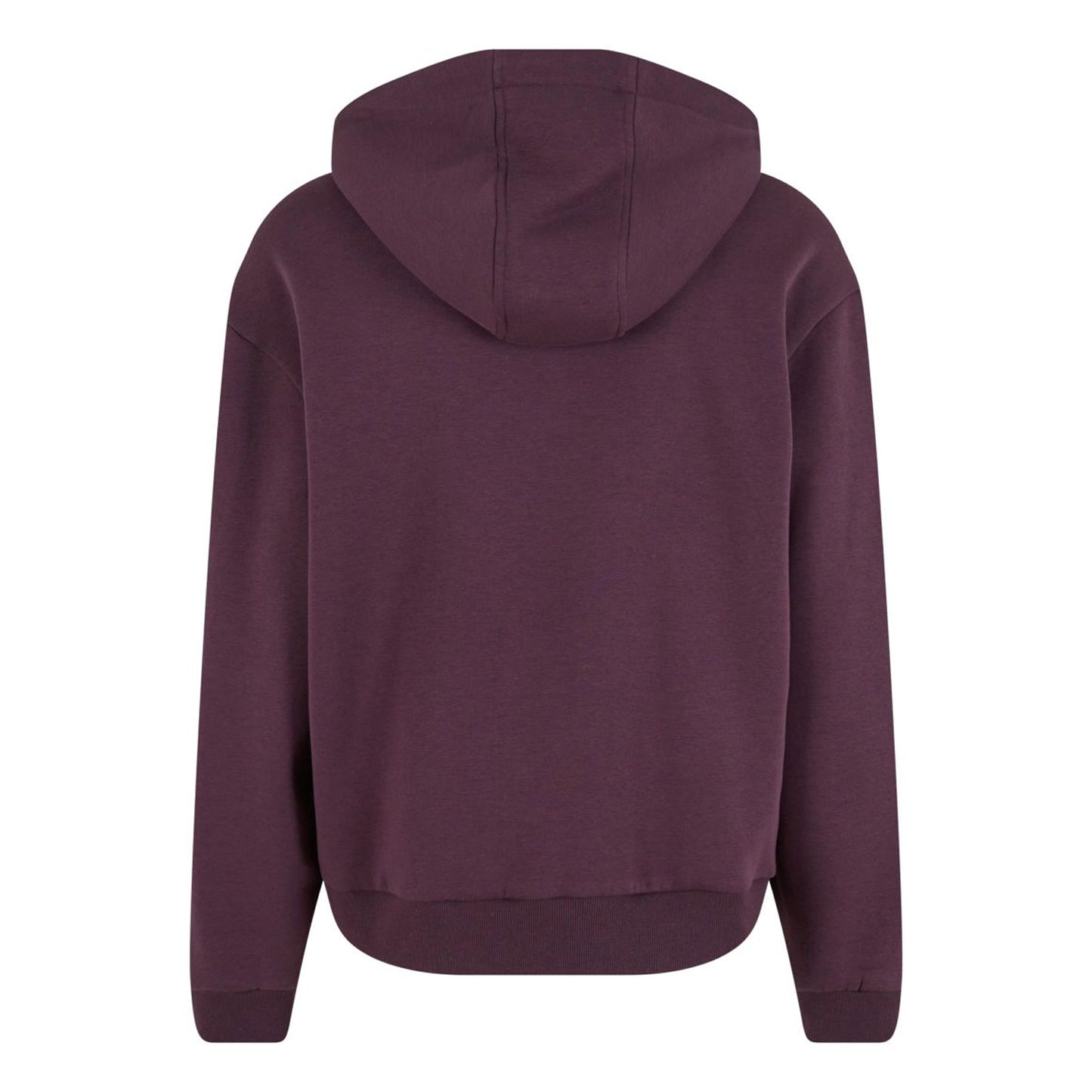 Plum Purple - Back - Build Your Brand Unisex Adult Fluffy Full Zip Hoodie