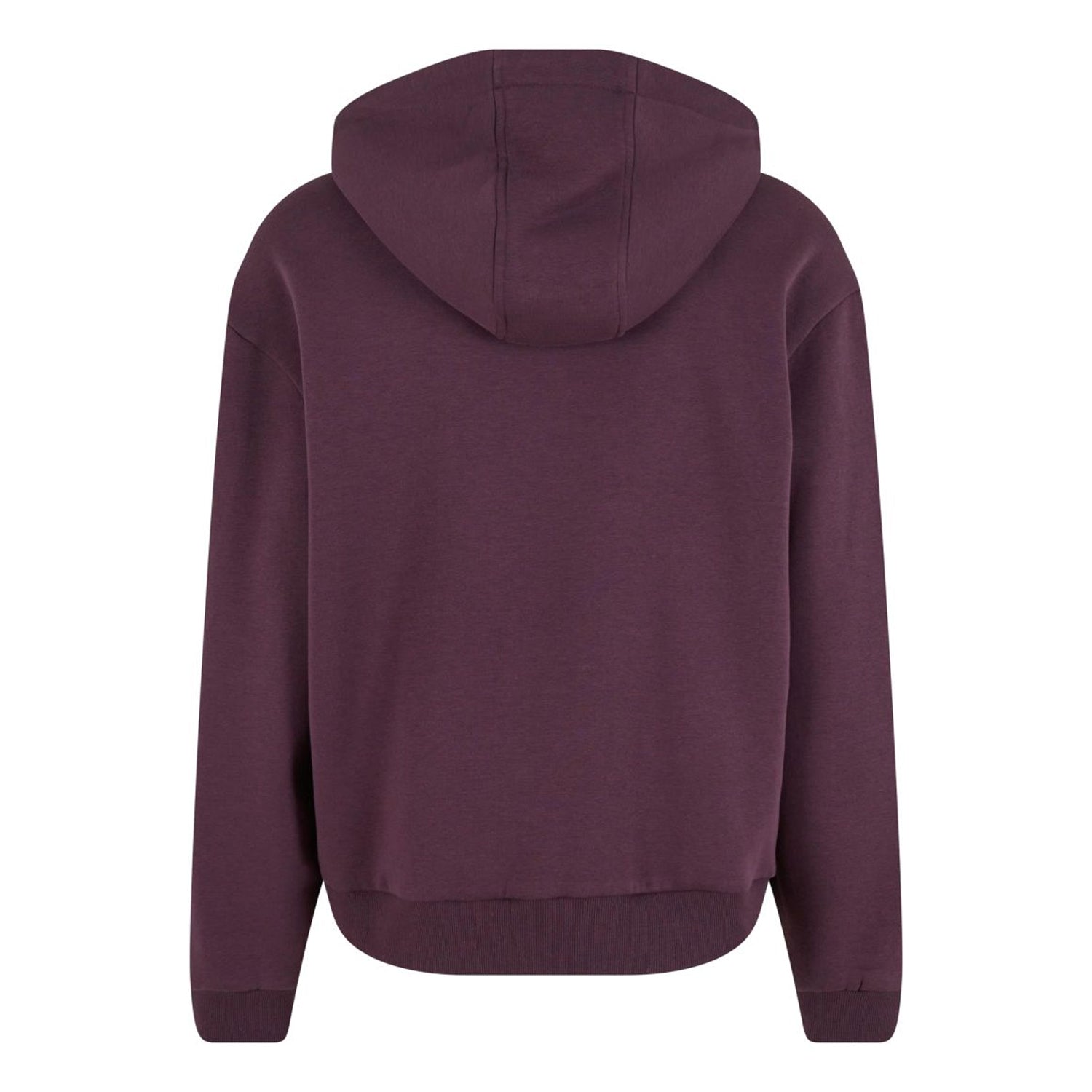 Plum Purple - Back - Build Your Brand Unisex Adult Fluffy Full Zip Hoodie