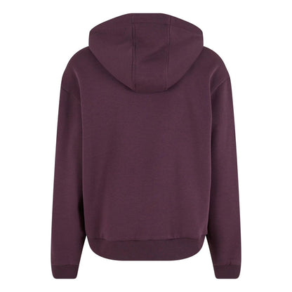 Plum Purple - Back - Build Your Brand Unisex Adult Fluffy Full Zip Hoodie