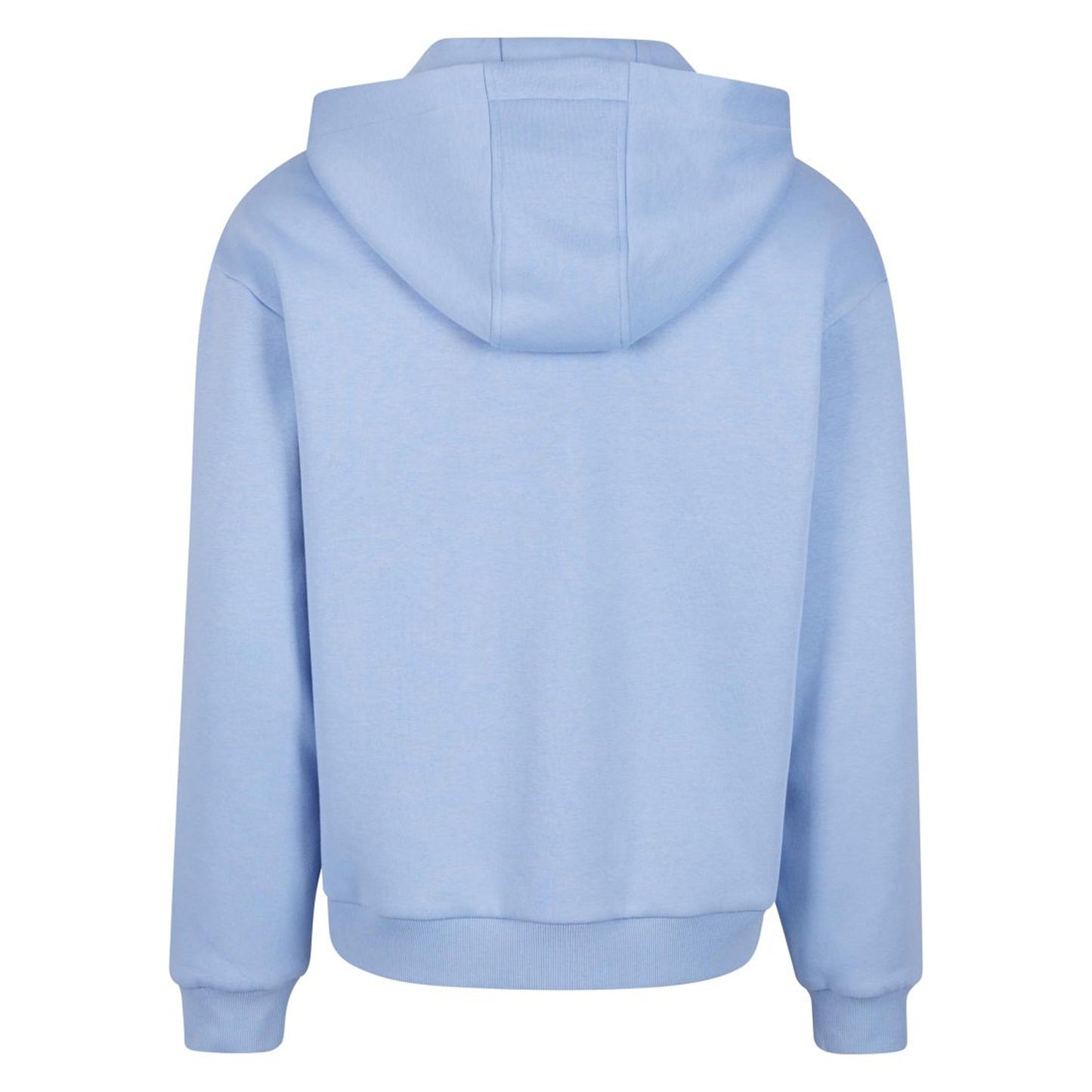 Powder Blue - Back - Build Your Brand Unisex Adult Fluffy Full Zip Hoodie