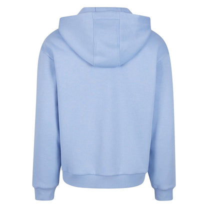 Powder Blue - Back - Build Your Brand Unisex Adult Fluffy Full Zip Hoodie