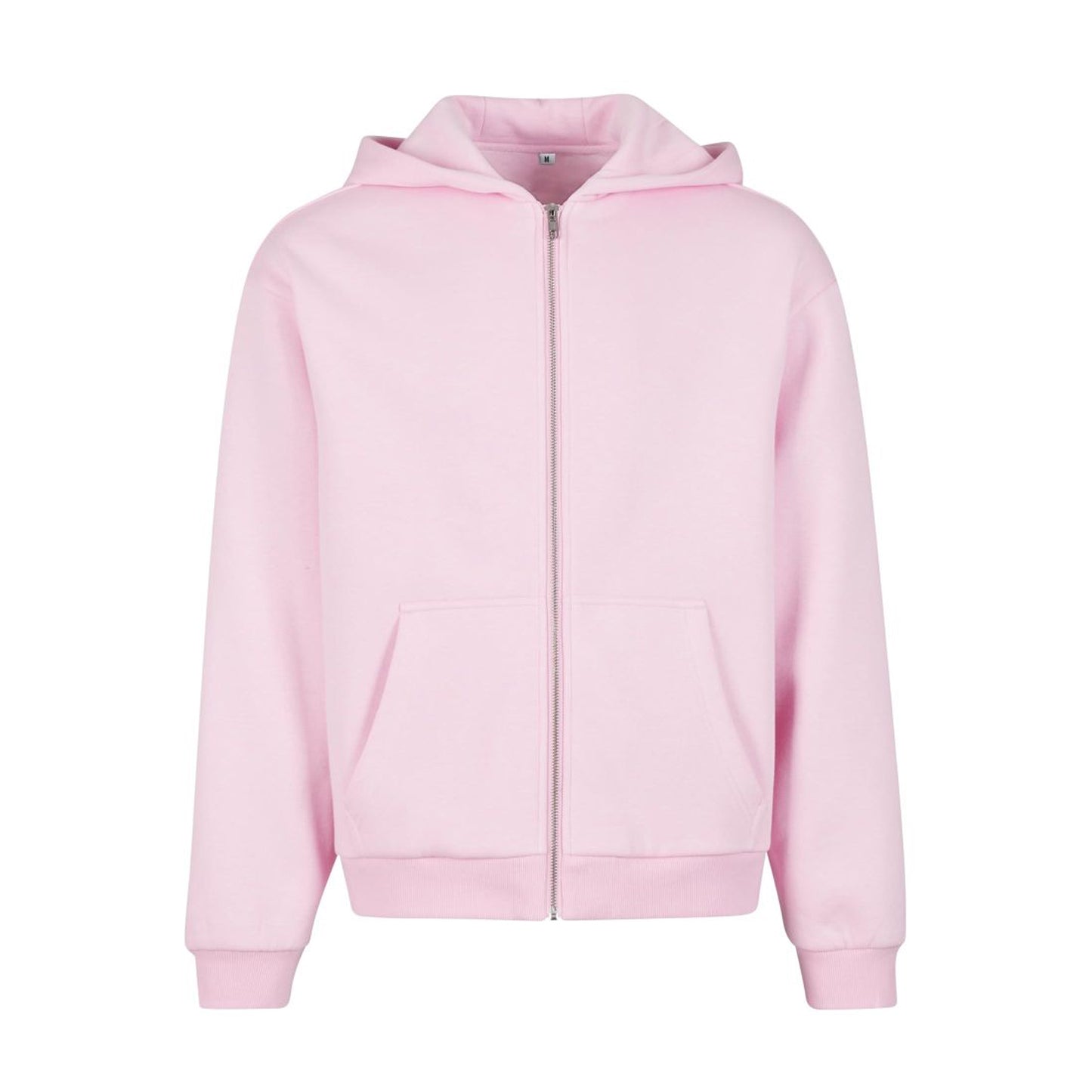 Soft Pink - Front - Build Your Brand Unisex Adult Fluffy Full Zip Hoodie