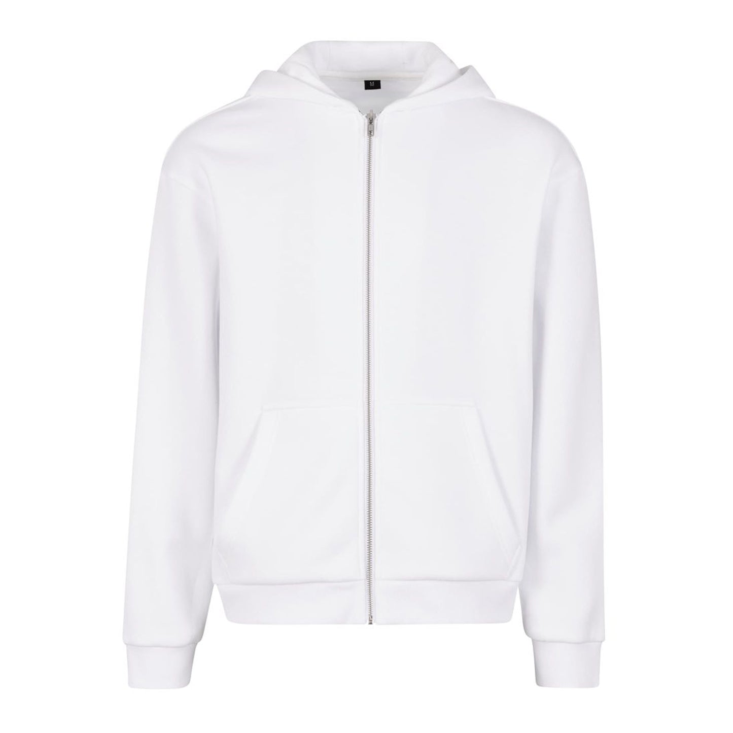 White - Front - Build Your Brand Unisex Adult Fluffy Full Zip Hoodie