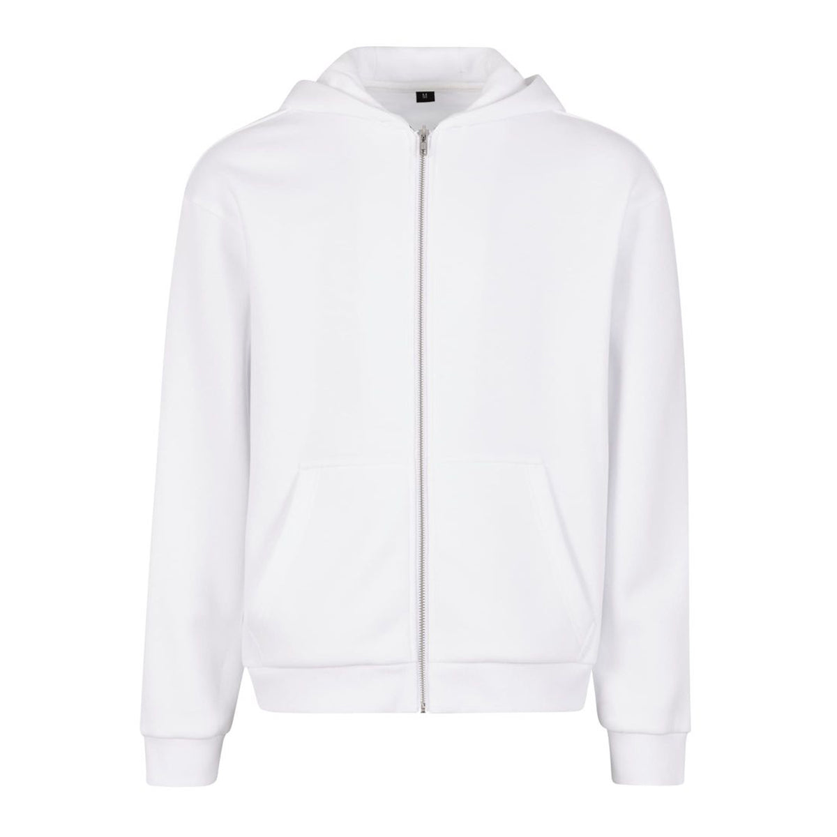 White - Front - Build Your Brand Unisex Adult Fluffy Full Zip Hoodie