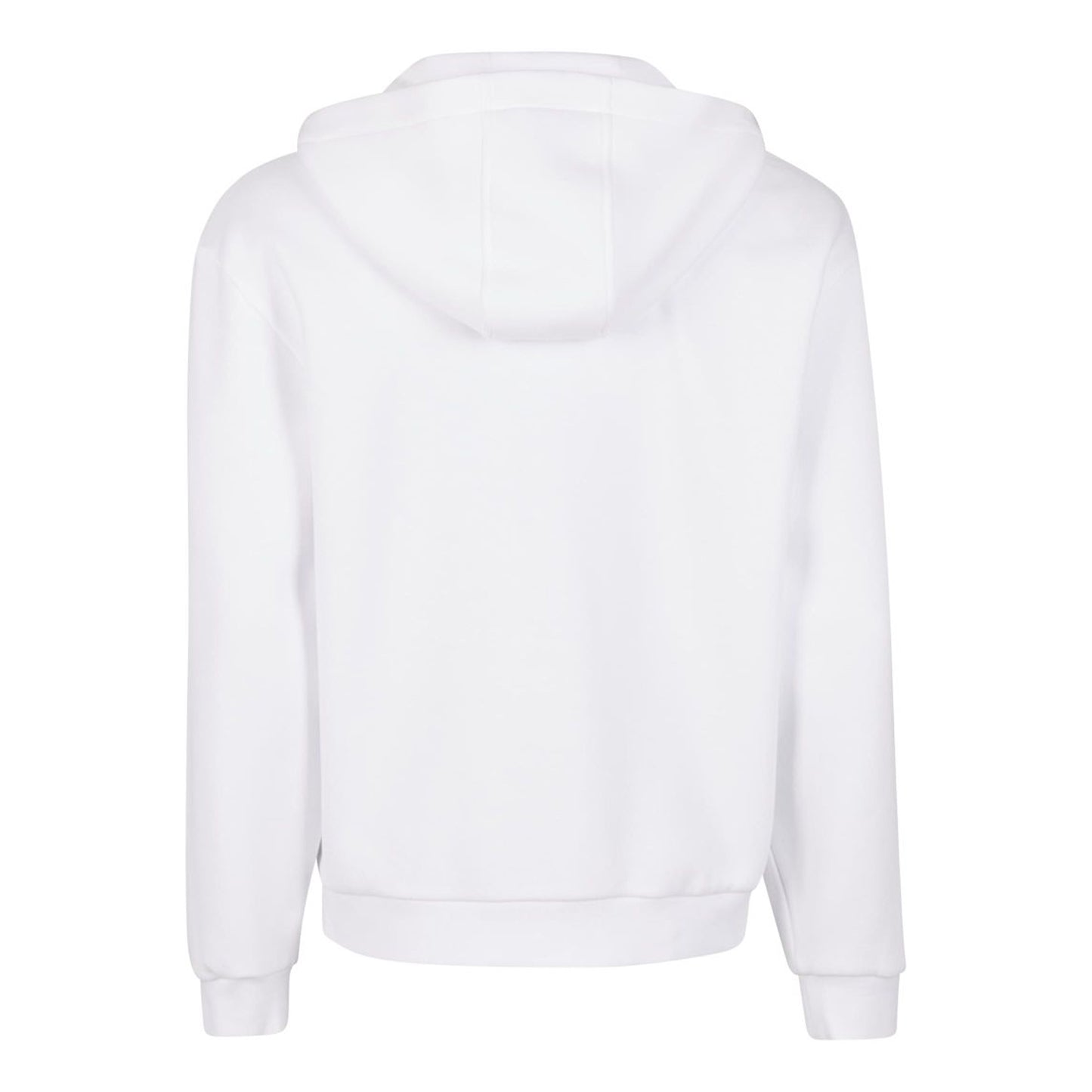 White - Back - Build Your Brand Unisex Adult Fluffy Full Zip Hoodie