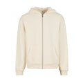White Sand - Front - Build Your Brand Unisex Adult Fluffy Full Zip Hoodie