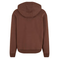 Chocolate Brown - Back - Build Your Brand Unisex Adult Fluffy Full Zip Hoodie