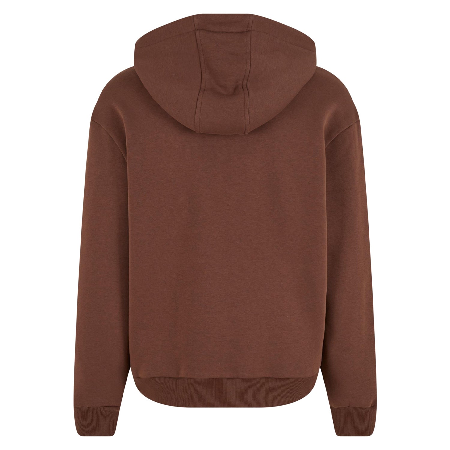 Chocolate Brown - Back - Build Your Brand Unisex Adult Fluffy Full Zip Hoodie