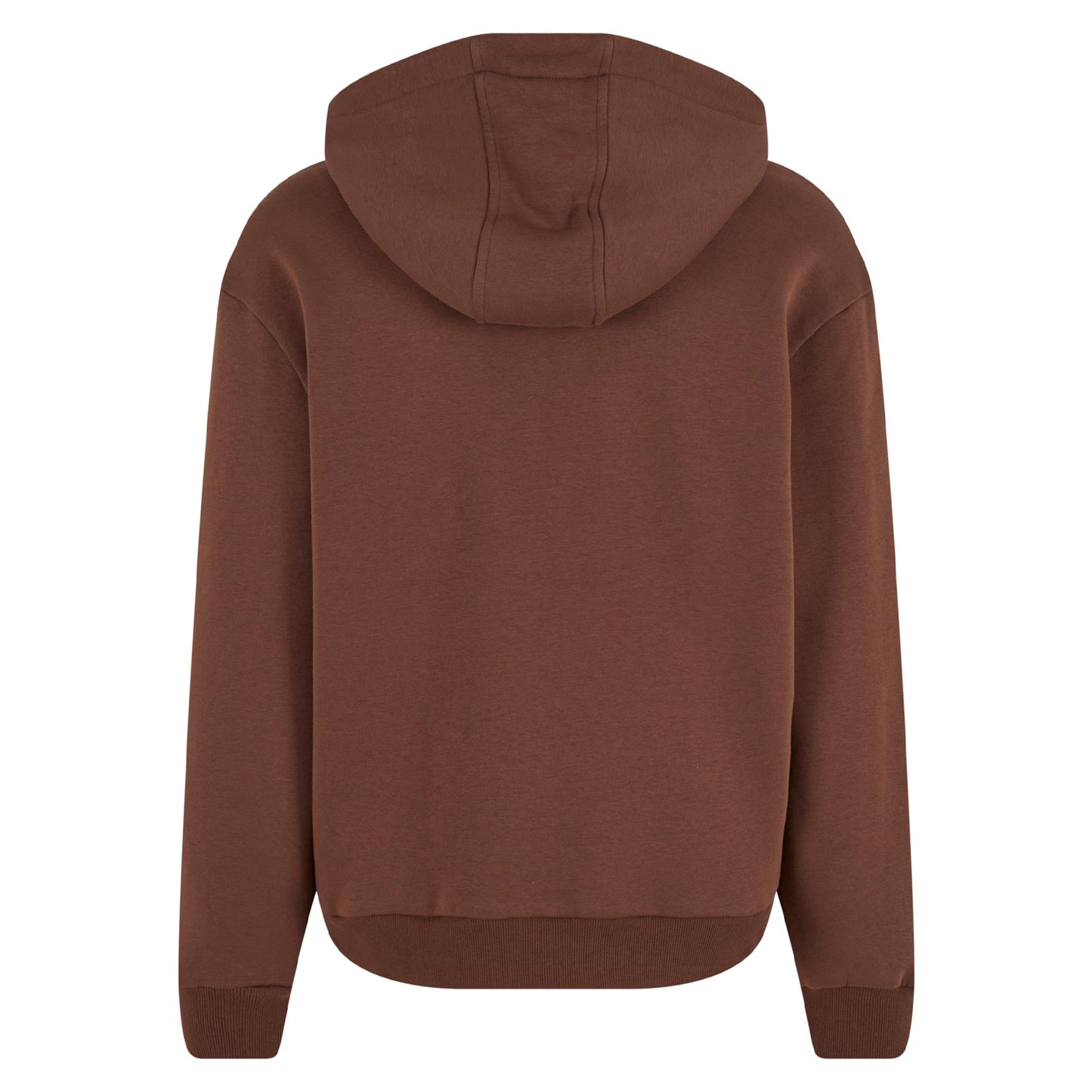 Chocolate Brown - Back - Build Your Brand Unisex Adult Fluffy Full Zip Hoodie