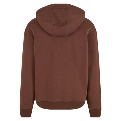 Chocolate Brown - Back - Build Your Brand Unisex Adult Fluffy Full Zip Hoodie