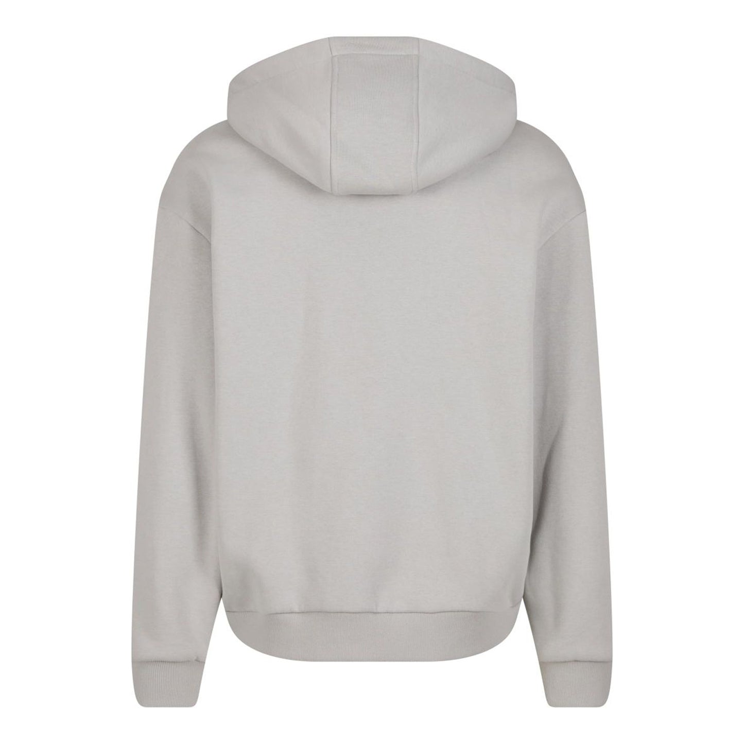 Light Asphalt - Back - Build Your Brand Unisex Adult Fluffy Full Zip Hoodie