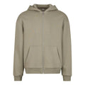 Pale Olive - Front - Build Your Brand Unisex Adult Fluffy Full Zip Hoodie