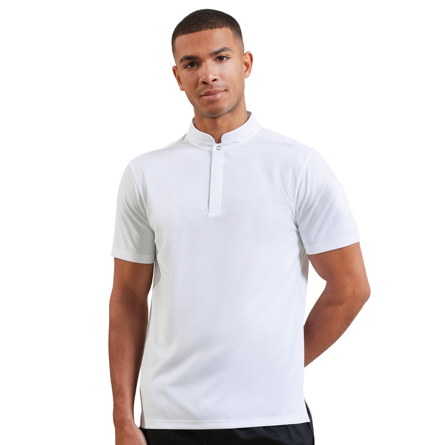 White - Side - Premier Unisex Adult Coolchecker Chef Shirt