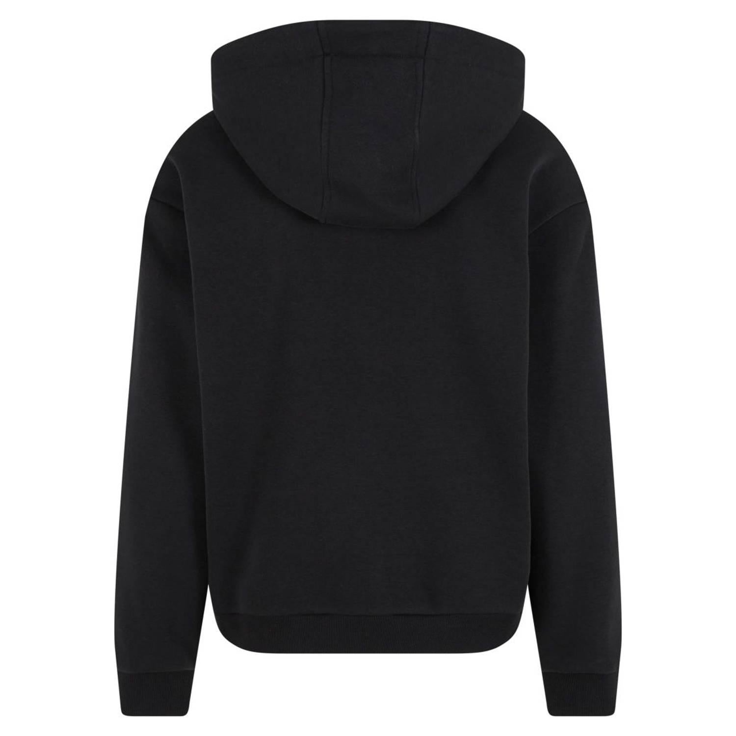 Black - Back - Build Your Brand Unisex Adult Fluffy Pullover Hoodie
