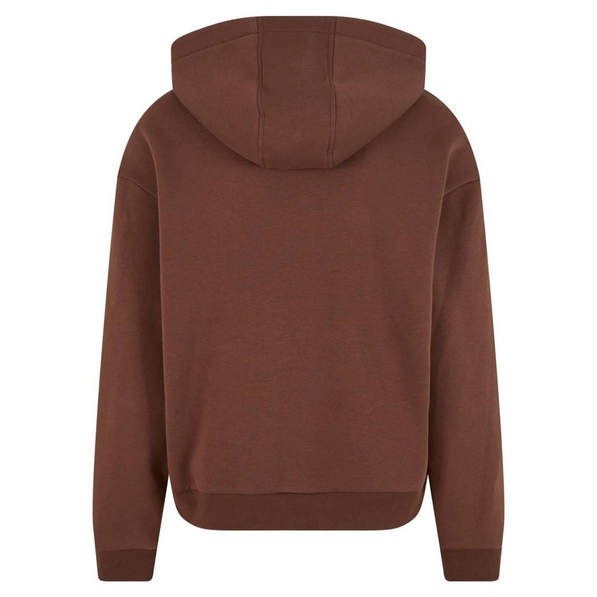 Chocolate Brown - Back - Build Your Brand Unisex Adult Fluffy Pullover Hoodie
