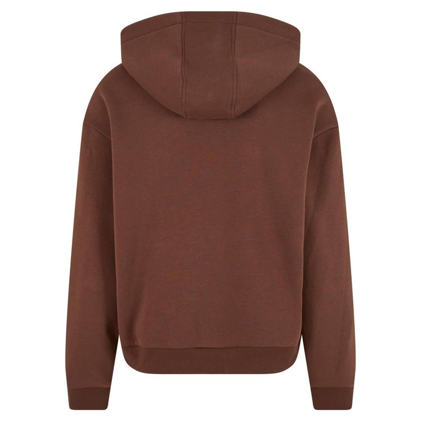 Chocolate Brown - Back - Build Your Brand Unisex Adult Fluffy Pullover Hoodie