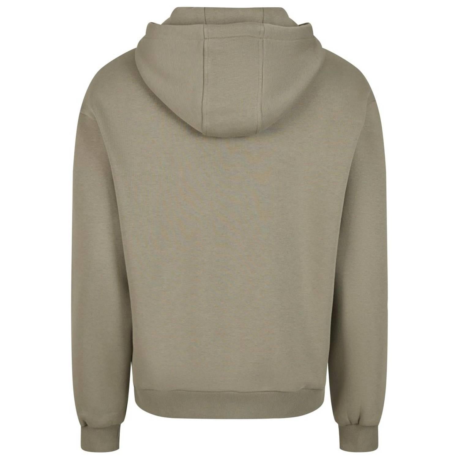 Pale Olive - Back - Build Your Brand Unisex Adult Fluffy Pullover Hoodie