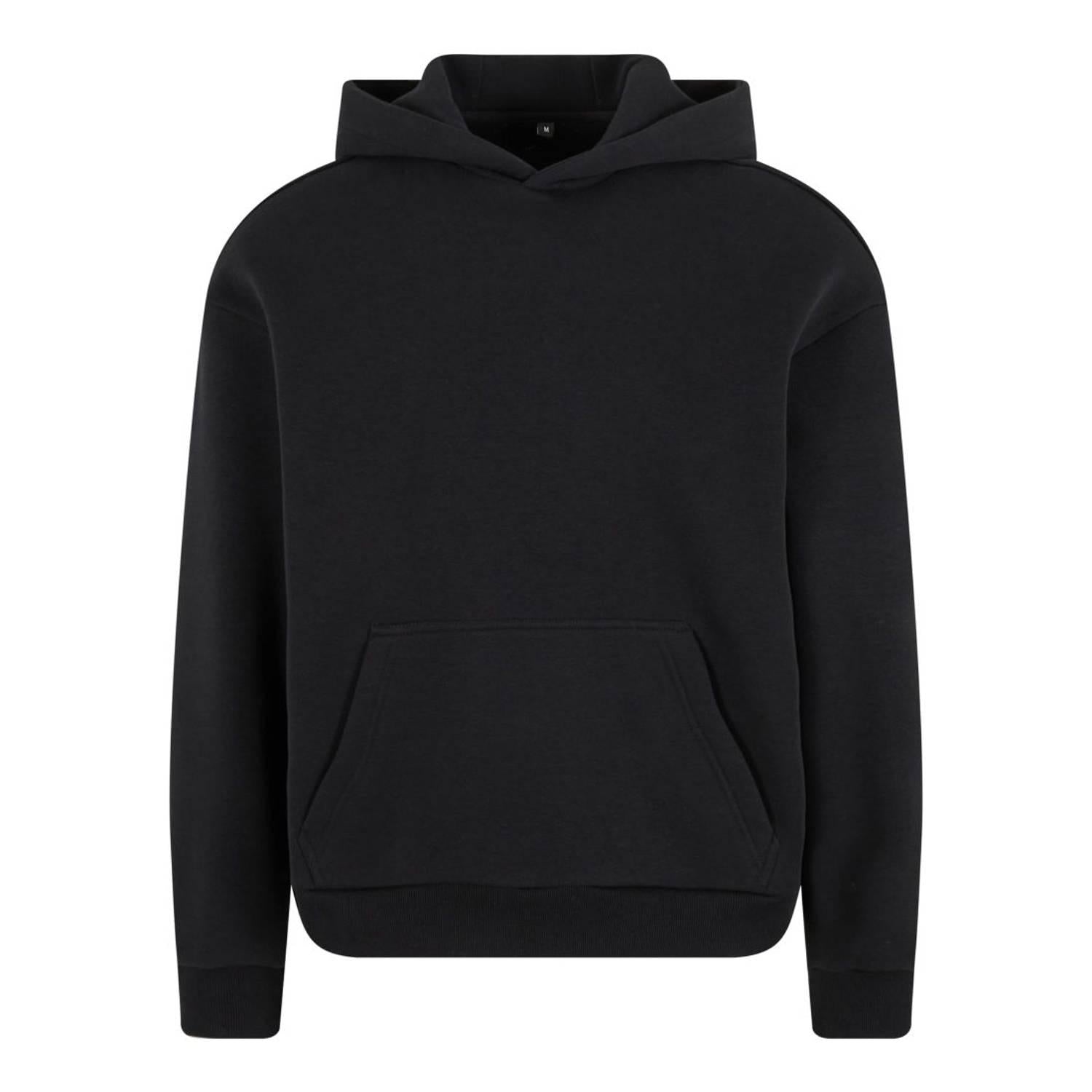 Black - Front - Build Your Brand Unisex Adult Fluffy Pullover Hoodie