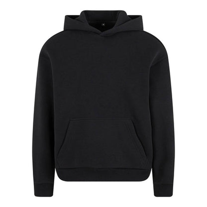 Black - Front - Build Your Brand Unisex Adult Fluffy Pullover Hoodie
