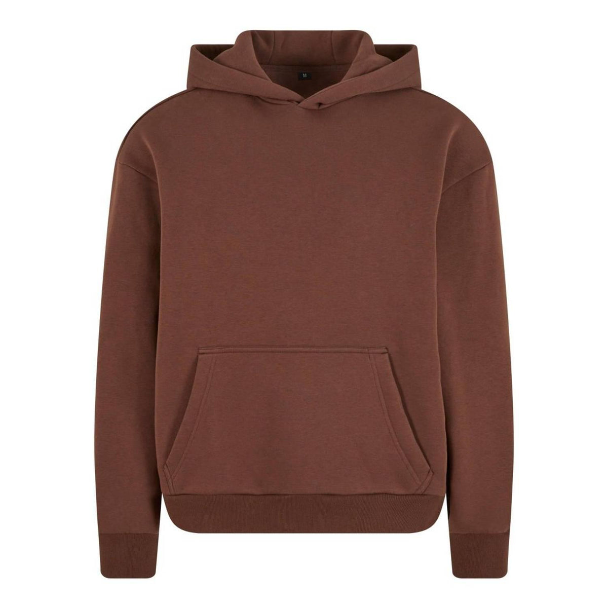 Chocolate Brown - Front - Build Your Brand Unisex Adult Fluffy Pullover Hoodie