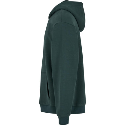 Bottle Green - Side - Build Your Brand Unisex Adult Fluffy Pullover Hoodie