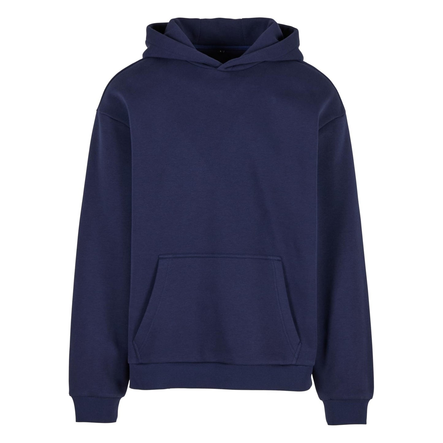 Navy - Front - Build Your Brand Unisex Adult Fluffy Pullover Hoodie