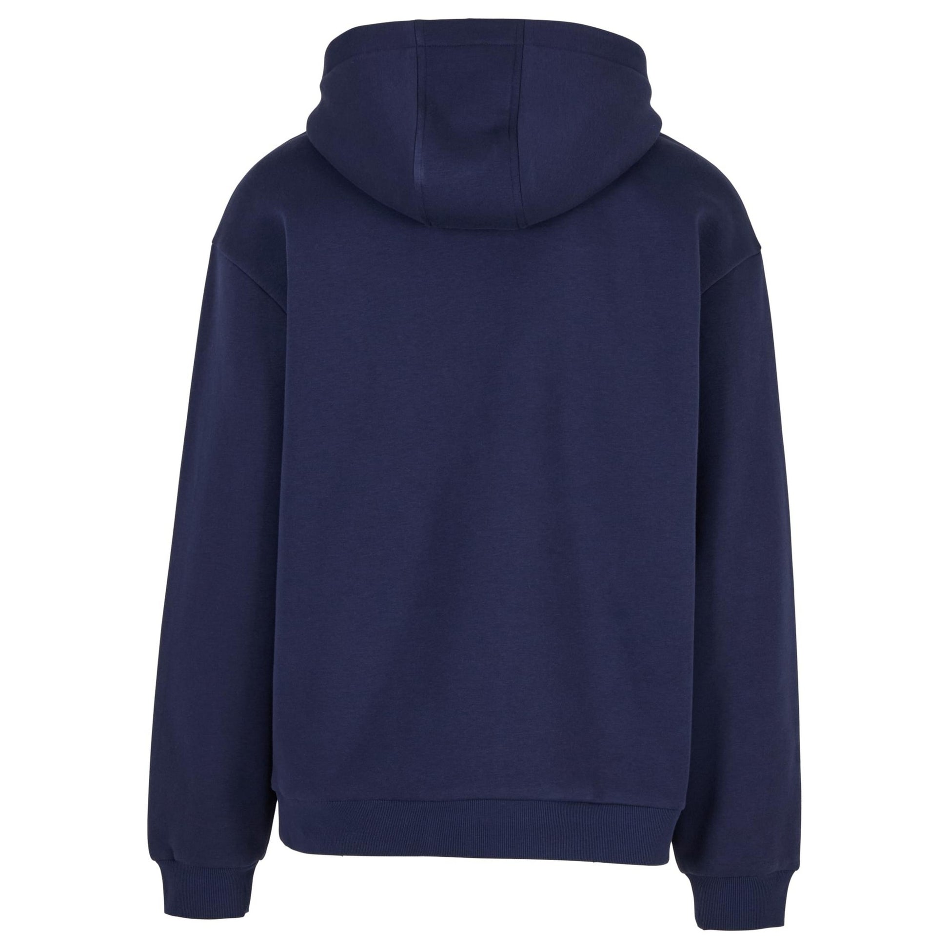 Navy - Back - Build Your Brand Unisex Adult Fluffy Pullover Hoodie