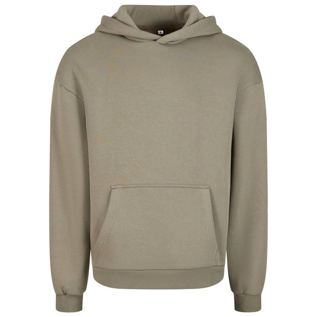Pale Olive - Front - Build Your Brand Unisex Adult Fluffy Pullover Hoodie
