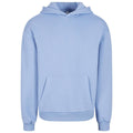 Powder Blue - Front - Build Your Brand Unisex Adult Fluffy Pullover Hoodie