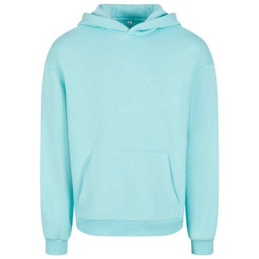 Beryl Blue - Front - Build Your Brand Unisex Adult Fluffy Pullover Hoodie