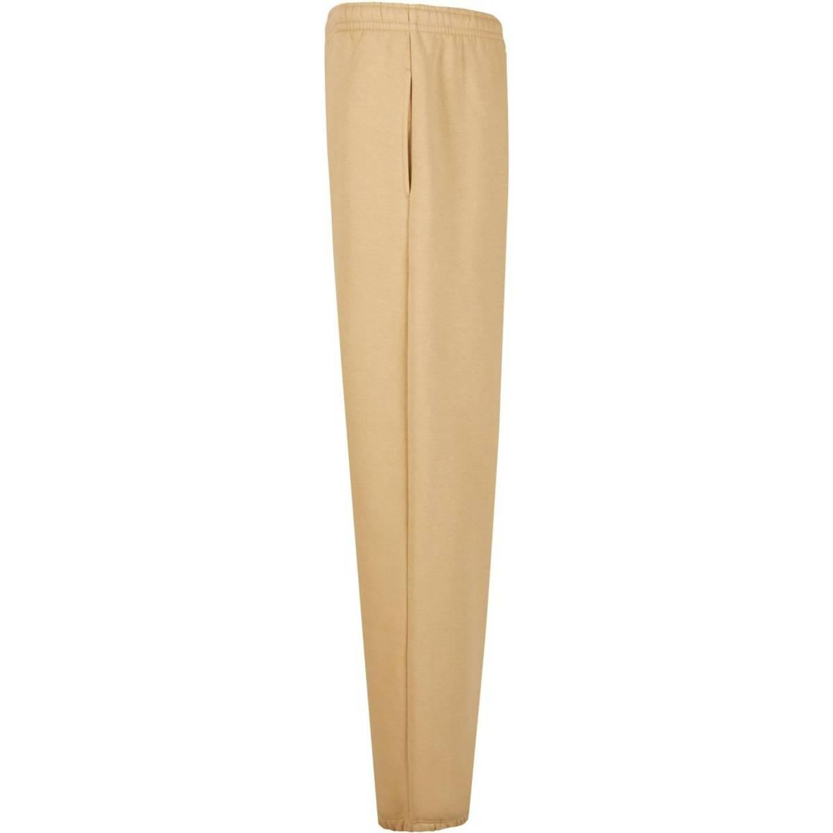 Union Beige - Side - Build Your Brand Mens Fluffy Jogging Bottoms
