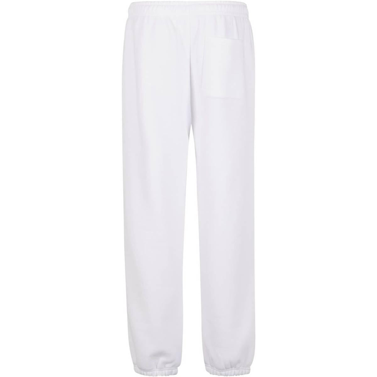 White - Back - Build Your Brand Mens Fluffy Jogging Bottoms