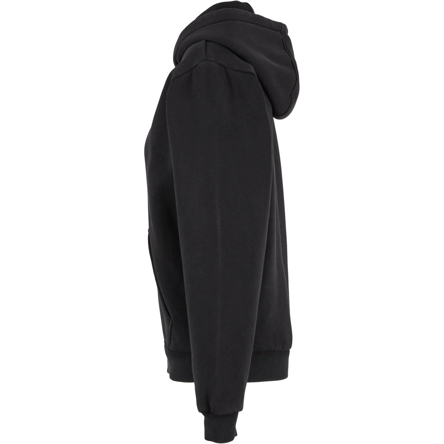 Black - Side - Build Your Brand Womens-Ladies Vintage Heavy Full Zip Hoodie