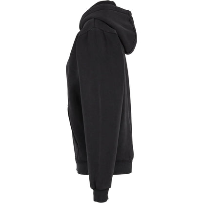 Black - Side - Build Your Brand Womens-Ladies Vintage Heavy Full Zip Hoodie