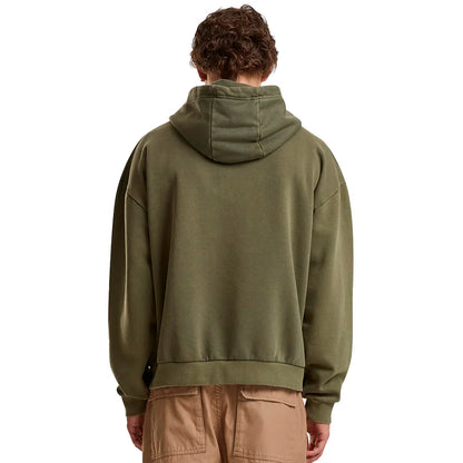Olive - Back - Build Your Brand Mens Vintage Heavy Full Zip Hoodie