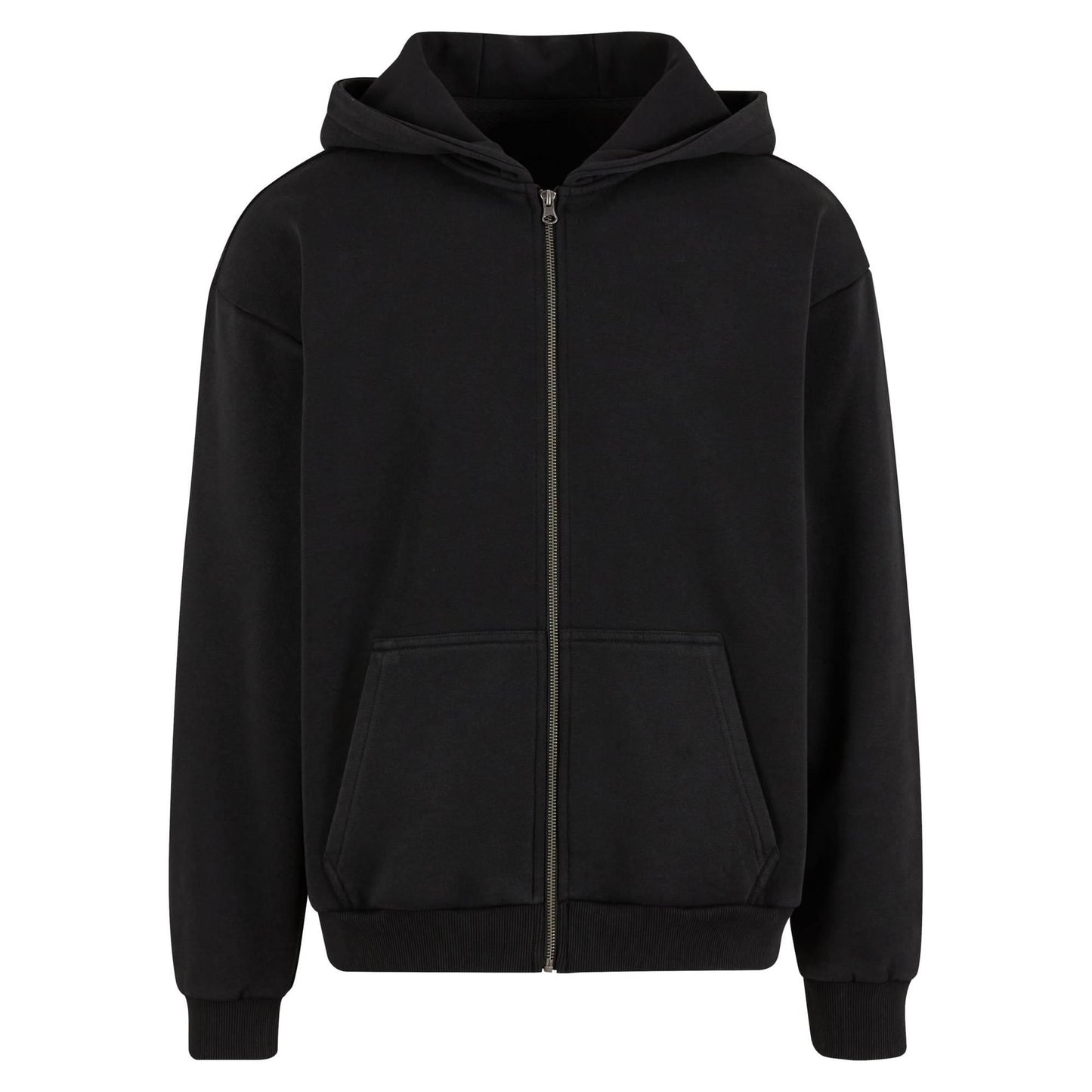 Black - Front - Build Your Brand Mens Vintage Heavy Full Zip Hoodie