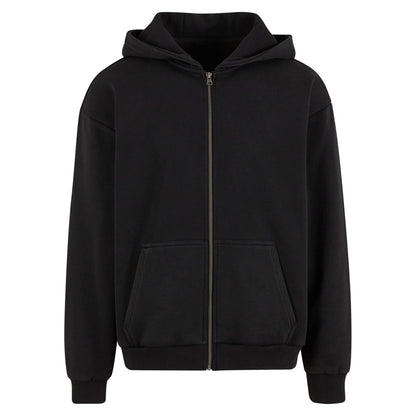 Black - Front - Build Your Brand Mens Vintage Heavy Full Zip Hoodie