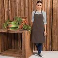 Brown - Back - Premier Colours Bib Apron - Workwear