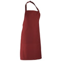 Burgundy - Front - Premier Colours Bib Apron - Workwear