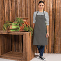 Dark Grey - Back - Premier Colours Bib Apron - Workwear