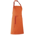 Orange - Front - Premier Colours Bib Apron - Workwear