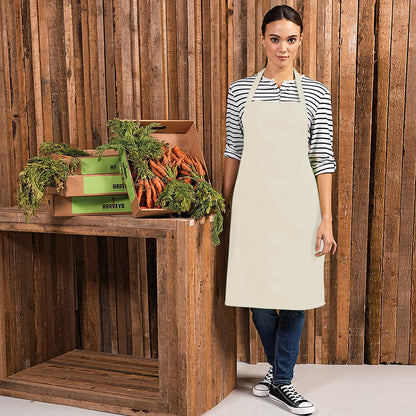 Natural - Back - Premier Colours Bib Apron - Workwear