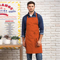 Orange - Back - Premier Colours Bib Apron - Workwear