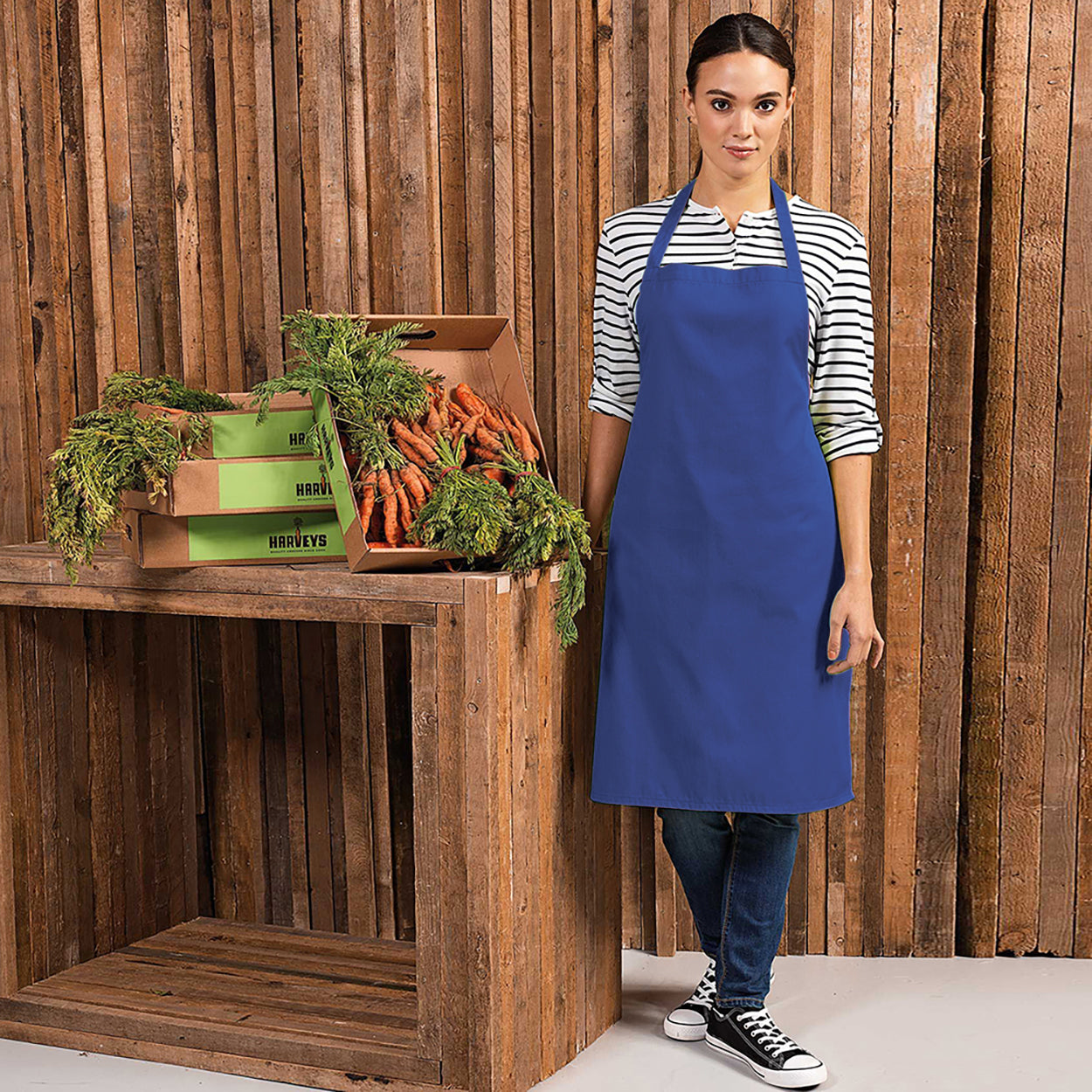 Royal - Back - Premier Colours Bib Apron - Workwear