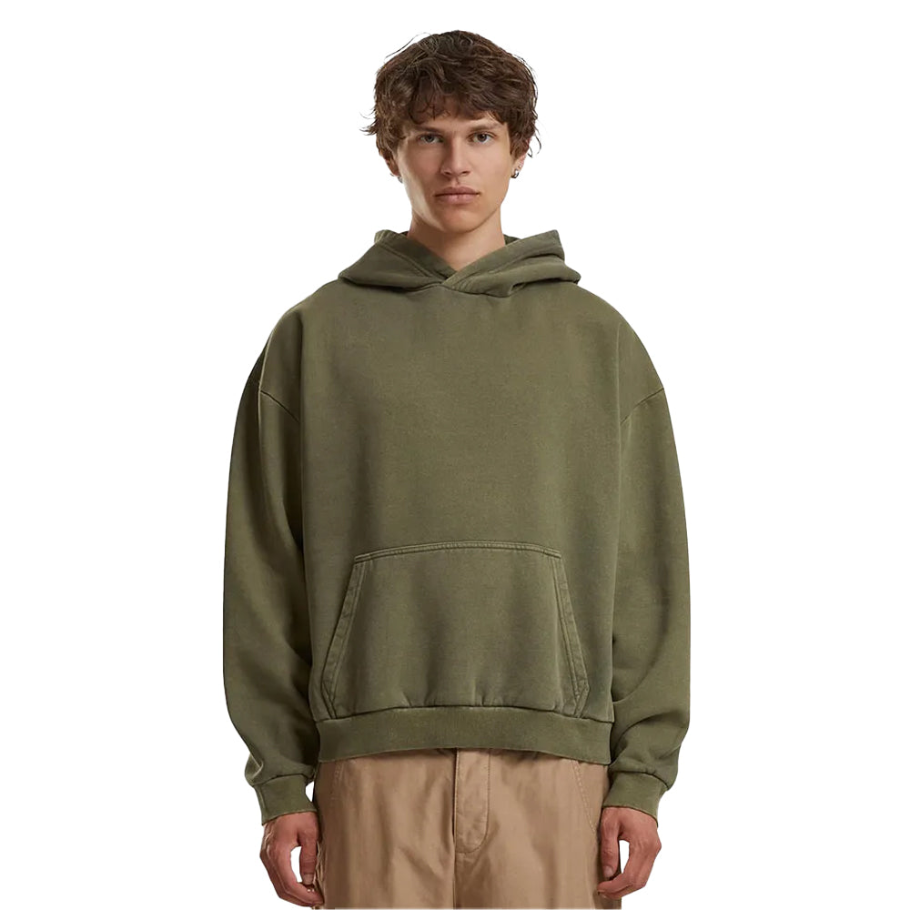 Warm Khaki - Front - Build Your Brand Mens Vintage Heavy Hoodie