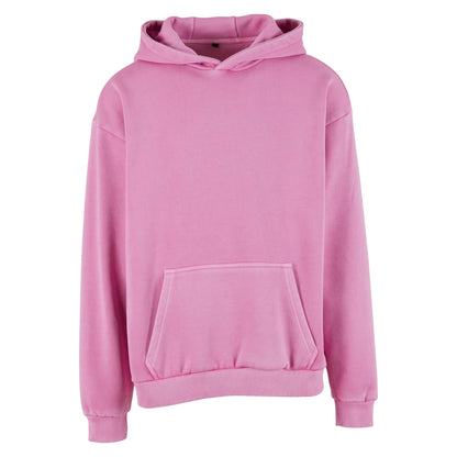 Cool Pink - Front - Build Your Brand Mens Vintage Heavy Hoodie