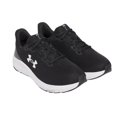 Black-White - Front - Under Armour Mens Charged Pursuit 4 Trainers