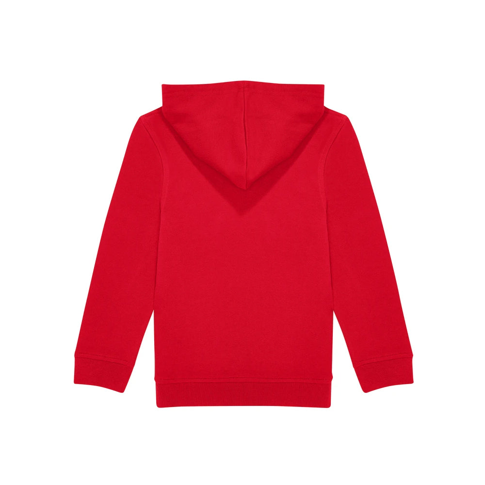Red - Back - B&C Childrens-Kids ID.333 Long-Sleeved Hoodie