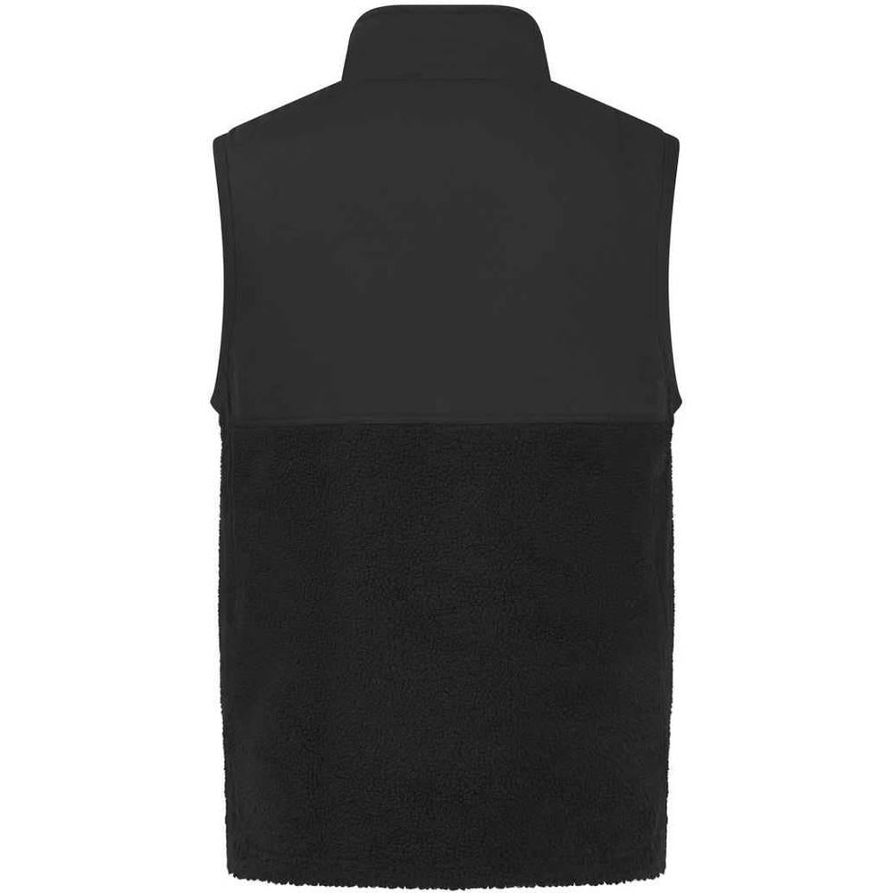 Black - Back - Front Row Unisex Adult Sherpa Recycled Gilet
